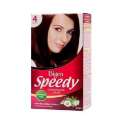 BIGEN Speedy Chestnut Hårfarge Nr:4 Bigen Speedy Conditioning Color blir grå til et yndig utseende på bare 10 minutter. Alt du trenger er 10 minutter for å låse opp en dristigere, lysere lås.