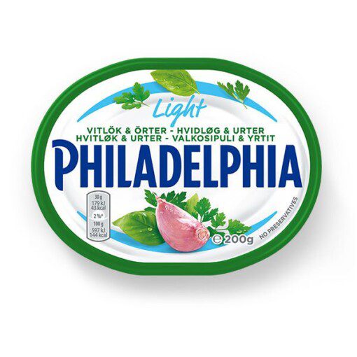 PHILADELPHIA Light Hvitløk & Urter 200 g