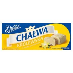 Royal Vanilla Halva! Sprø, delikat, smelter i munnen, og mmMmm... deilig! Vaniljesmaken skjemmer bort ganen og oppmuntrer deg til å strekke deg etter mer, og mer og mer nytelse. Er du fan av Royal Vanilla Halva? Vi har gode nyheter til deg! Din favoritt delikatesse er tilgjengelig i en stor pakke. Prøv det, det er så godt! • Smuldret halva •