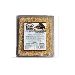Oppdag den unike smaken av Dubai Kadayif Roasted! Disse deilige Kadayif-nudlene er nøye tilberedt og lover en umiskjennelig nytelse. Perfekt for dine Dubai-sjokoladeingredienser, de setter et spesielt preg på kreasjonen din. Enten i desserter, som et velsmakende tillegg til favorittsjokoladen din eller bare som en snack – stekt Kadayif er det ideelle valget.