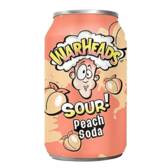 Populær brus fra kjente, amerikanske Warheads med herlig, sur smak av fersken! Intens syrlig kullsyreholdig drikke fra USA med smak av fersken. Warheads er et populært godterimerke som er kjent for sine sure og syrlige smaker.