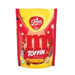 Freia M Toffin har myke toffekjerner dekket i nydelig Freia Melkesjokolade. Akkurat passe myke, og veldig deilige å tygge på.
