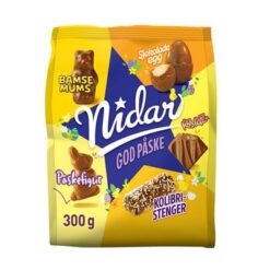 I denne deilige påskeposen finner du våre kjente og kjære marsipan- og sjokoladebiter. Perfekt blanding til påskeegget!