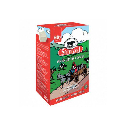 Sütdiyarı 60% Fat Picnic Farm Cheese er en type ost med høyt fettinnhold, produsert av fullfett kumelk. Den er salt og aromatisk. Den kan brukes ved frokostbord, i toast og smørbrød, i salater og i måltider. Egnet for hjemmebruk og store familier. Sütdiyarı er et av de ledende merkene i meieriindustrien. Sütdiyarı selger produkter produsert i melkebruk i Europa, spesielt hvitost. Den er sertifisert i sine meierier og oppfyller høye standarder; I tillegg går hvert produkt gjennom høy kvalitetskontroll for å sikre at produktene alltid er av høy kvalitet. Vi har et stort utvalg av kjølevarer til lave priser. Melk, Egg, Rømme, fløte, Ost, Yoghurt, Juice, Filodeig, Yoghurt drikke og mye mer