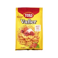 TORO Vafler er en kjærkommen venn til både fredagskaffen og helgekosen. Vafler passer godt med det meste, men smaker ekstra godt med syltetøy, brunost, sukker, smør og/eller rømme. Et godt tips er å avkjøle vaflene på rist så får du ekstra sprø vafler. TORO Vafler gir ca. 6 vafler.