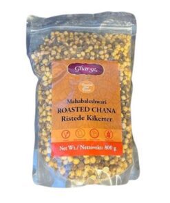 GHAR SE Stekt Chana med skall tørrstekte kikerter god smakende snack. Stekt kikertsnacks brukes som kraftsnacks i tusenvis av år. Brukes som en enkel matbit i te, kaffe, cocktail, nyter filmen, en naturlig matbit med en rik kilde til protein, kalsium, kostfiber og antioksidanter som er helt naturlige.