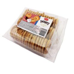 TWINGERS Twingers Cocoa & Coconut Shortbread ringkjeks, med et hint av kokos, dekorert med Vincinnis originale kakaobelegg. Opplev en symfoni av smaker med våre Shortbread Ringkjeks.