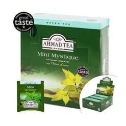 AHMAD TEA Mint Mystique Te 100 pk Ahmad Tea Mint Mystique Flavored Green Tea kombinerer den forfriskende smaken av mynte med de delikate notene av premium grønn te. Denne herlige blandingen er perfekt for teelskere som søker en revitaliserende opplevelse.