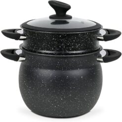Denne romslige gryten på 10 liter er ideell for tilberedning av store porsjoner couscous eller andre store retter. Den er designet for å fungere godt på induksjonstopper og gir stor fleksibilitet på kjøkkenet.