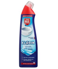 JIF Wc-gel Midnight Blossom Klorin WC-gel inneholder klor for effektiv rengjøring og fjerning av misfarging og alle bakterier.