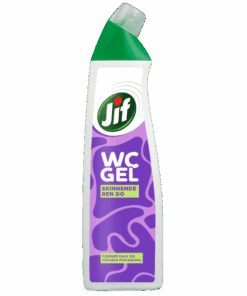 JIF WC Gel Fresh Gooseberry Jif WC Gel med en duft av friske stikkelsbær.  Fjerner effektivt smuss, skitt og kalk fra toalettet. Kan også brukes til rengjøring av dusj, fliser og fuger.