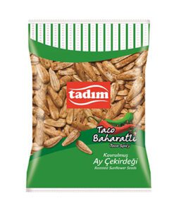 Den uunnværlige samtalepartneren har møtt krydder. Taco Spicy Sunflower Seeds finner du hos Tadım i sin ferskeste form, med sin unike saus og deilige krydderblanding.