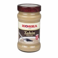 Tahini er produsert av 100 % sesam og Koska tahiniprodukter er helt naturlige. Den inneholder ikke tilsetningsstoffer. Tahini er en mat rik på fettinnhold.  Koska produserer tahini av 100 % ren sesam i egne anlegg, ved hjelp av den nyeste teknologien og i henhold til hygieniske regler. Tahini vil ikke bli ødelagt hvis den oppbevares i romtemperatur. Den gjennomgår ingen forandring annet enn at oljen stiger til toppen. Hvis dette er tilfelle, kan du riste glasset raskt. Dette produktet, som inneholder fiber, kalium, fosfor, kalsium, magnesium, jern, sink, selen og kobber