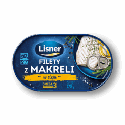 Makrellfileter i olje er en deilig snack laget av makrellkjøtt av høyeste kvalitet. En porsjon på 170 g er den perfekte porsjonen som vil stille sulten vår og gi riktig mengde næringsstoffer. Den fungerer utmerket som mellommåltid om dagen. Høyt innhold av omegasyrer.
