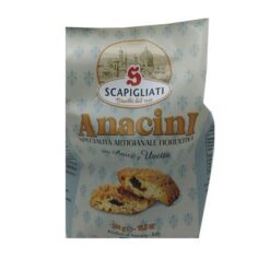 Anicini-kjeks er en del av den gamle florentinske konfekttradisjonen, hvis originale oppskrift har blitt overlevert av mesterkonditorer. Disse smakfulle kjeksene preget av aromaen av anis og beriket med rosiner er en spesialitet som kan nytes når som helst på dagen. Produkter med kun ekte ingredienser uten tilsatte fargestoffer og konserveringsmidler,