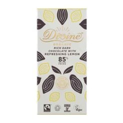 DIVINE Organic Sjokolade 85% Dark With Lemon 80 g