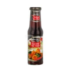 EXOTIC FOOD bruker kun de fineste ingrediensene fra solkyssjorden i Thailand for å produsere den høyeste kvaliteten på mørk soyasaus. Den er ideell for steking, marinering eller damprett. Bare tilsett noen få dråper til din klare favorittsuppe.