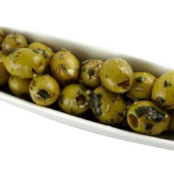 Grønn Store Oliven Med Koriander hekto (100 g)