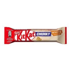 KitKat White Chocolate - Gi pausen din et snev av luksus med denne delikate varianten av den klassiske KitKat-sjokoladen. Hver KitKat White Chocolate tilbyr en kombinasjon av kremet hvit sjokolade og sprø vafler, som gir en harmonisk balanse mellom sødme og konsistens.