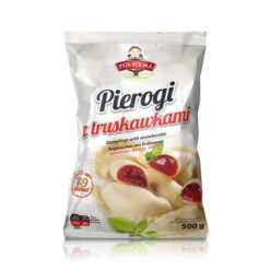 Delikat Pierogi , og inni... et vell av den beste polske frukten, nemlig jordbær! Vi elsker smaken deres, men sesongen deres varer veldig kort. Jordbærboller kan du nyte den naturlige sødmen til jordbær hele året!