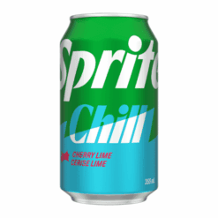 Opplev en forfriskende smakseksplosjon med Sprite Chill Cherry Lime! Denne deilige drikken kombinerer den sprudlende friskheten fra Sprite med de søte og syrlige smakene av kirsebær og lime. Perfekt for å kjøle deg ned på en varm dag, Sprite Chill Cherry Lime gir deg en oppkvikkende opplevelse i hver slurk. Nyt den unike kombinasjonen av smaker som gjør denne drikken til en favoritt for alle aldre. La Sprite Chill Cherry Lime bringe litt ekstra glede til dagen din!