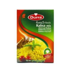 Kabsa krydderblandingen fra Durra, med sin elskede smak og fantastiske smak, er en blanding av ulike krydder som tilfører ulike smaker og aromaer, som koriander, pepper, kardemomme, nellik, med mer. Kabsa-krydderblandingen tilsettes risretter dedikert til Kabsa, enten det er med kjøtt, kylling eller til og med fisk, og gir dem en deilig smak og en særegen farge.