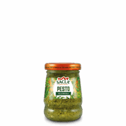 Italiensk vill ruccola, ost, pinjekjerner og fersk basilikum. Ruccola med sterk, bitter smak og litt hvitløkskrydder. Utmerket med sjømat i pasta eller smør pesto på fiskefileter før steking. Du kan også legge pesto til salat eller grønnsaksdressinger.