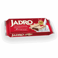 Den unike sammensetningen av to fyllinger gjør Jadro Napolitanke Original til en spesiell delikatesse: nyt de møre sprø oblatene, fylt med rikelige lag av glatt melkekrem og smeltende kakaokrem. En sann glede for alle som setter pris på de spesielle tingene i livet. Foreslått bruk: Jadro Napolitanke Original er et perfekt tillegg til te, kaffe, juice eller vanlig vann når venner og familie kommer over for en film og/eller småprat.