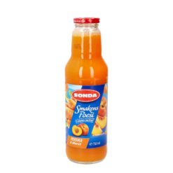 Fruktdrikk med fersken og gulrot.  Nyt en forfriskende og fruktig smaksopplevelse med Sonda Peach 30 CL – perfekt for alle som elsker en fyldig ferskendrikk. Denne drinken er både forfriskende og smakfull, og passer perfekt til fest, hverdagsluksus eller som en energigivende pause.