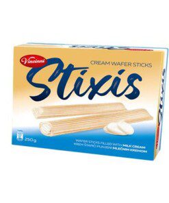 Opplev den perfekte blandingen av crunch og kremethet med Stixis. Hver bit tilbyr en herlig kombinasjon av sprø oblat og fyldig melkekrem, som skaper en himmelsk snackopplevelse.