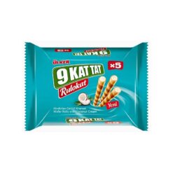 Når du sier vaffel, kommer 9 lag til tankene! Kokoskrem Rulokat er en deilig klassiker. 9 Kat Tat har blitt en rull, innsiden av den sprø oblaten er fylt med deilig Kokoskrem ! 