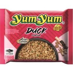 Yum Yum Duck er en smakfull thailandsk instant nudelsuppe med and- og krydret buljongsmak. Nudelsuppe er raskt og enkelt å tilberede.