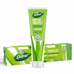 Dabur Organic Aloe Tannkrem er en unik blanding av naturens beste ingredienser, som aloe vera, Al-Arak og tea tree olje. Aloe vera er viden kjent som et naturlig middel for å lindre tannkjøttproblemer. Dabur Tannkrem med organisk Aloe Vera hjelper med å lindre irritert tannkjøtt, beskytter tenner mot tannråte, og holder tenner og tannkjøtt sunne og sterke.