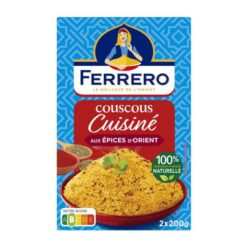 Med et lyst, lett, mykt couscouskorn, med perfekt kornete, tilbyr Ferrero deg en oppskrift på couscous tilberedt med orientalske krydder, laget av 100 % naturlige ingredienser.