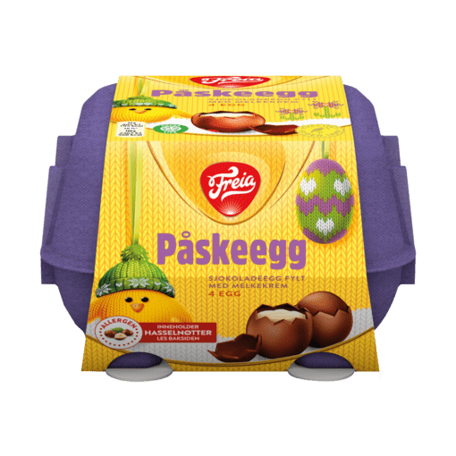 Freia Påskeegg er sjokoladeegg laget av deilig melkesjokolade fylt med melkekrem. Perfekt for påskeegget, til å dele eller kose seg med en og en bit.