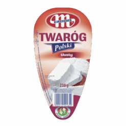 Polsk cottage cheese fra Mlekovita i stiv folie i populær form av den såkalte klinka er en innovativ cottage cheese som bevarer det som er mest verdifullt i melk: en eksepsjonell rikdom av proteiner, vitaminer og mineraler. De er perfekte for hverdagssmørbrød, tradisjonelle dumplings, pannekaker, samt deilige kaker og desserter.