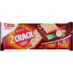Cracker 2 CRACK med kakao-nøttfyll er en klassisk kombinasjon av en mild og luftig kjeks med en favoritt kakao-nøttpasta.