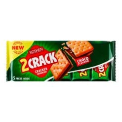 Cracker 2 CRACK med kakao-nøttfyll er en klassisk kombinasjon av en mild og luftig kjeks med en favoritt kakao-nøttpasta. 2 CRACK inneholder 34 % av fyllet laget av naturlige hasselnøtter og kakao - på grunn av at kaken blir "saftig", vil du spise den igjen og igjen. Det vil utfylle frokosten din når det absolutt ikke er tid, men du vil ha noe velsmakende og tilfredsstillende.