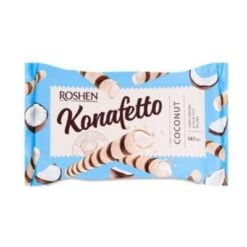 Legg ut på en nytelsesreise med Roshen Coconut Konafetto Wafers, omhyggelig laget i hjertet av Ukraina. Disse lekre godbitene er et vitnesbyrd om kunstnerskapet til ukrainsk konfekt, og blander tradisjon med innovasjon for å lage en matbit som fengsler sansene.