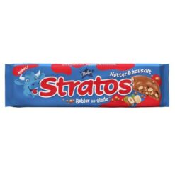 Stratos Nøtter & Havsalt er en luftig melkesjokolade som smelter på tungen, fylt med havsaltede og sprø hasselnøtter! UTZ Certified MB, Laget med ingredienser av høy kvalitet, denne pakken er perfekt for å dele med dine kjære.