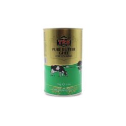 TRS butter ghee er den mest populære kilden til fett i indisk mat i evigheter. Autentisk ghee tilberedes ved å klarne smør laget av kumelk. Ghee regnes som en ayurvedisk perle og et hjemmemiddel for mange plager, inkludert forkjølelse og hoste hos barn. TRS butter ghee er et populært merke av klarnet smør med den autentiske aromaen og smaken