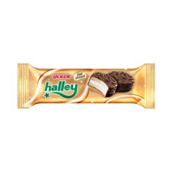 Ülker Mini Halley er en veldig deilig snackkjeks. Den deilige duften av Halley kombinert med vanilje og sjokolade, og den sprø kjeksen under det myke sjokoladetrekket er nok til å forføre folk i alle aldre. Ülker Mini Halleys er deilige og mettende alene, og de passer også veldig godt til te og kaffe.