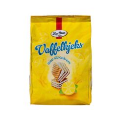 BERTHAS Vaffelkjeks Sitron 200 g vaffelkjeks med sitron. Perfekt til kaffen eller når du er fysen på noe godt. 