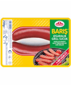 EGETURK Baris Grill Sucuk Pølse Egetürks deilige krydrede biffpølse vil garantert inspirere deg med sin utsøkte blanding av utvalgte krydder og sjenerøse porsjoner av fersk hvitløk.