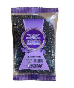 Kamarkas-tyggegummi er en naturlig harpiks utvunnet fra Butea frondosa -treet, også kjent som «Skogens flamme». Den fremstår som skinnende, mørkerøde flak med en distinkt, skarp smak og er luktfri. Når den tygges, blir den klissete og produserer knallrødt spytt.