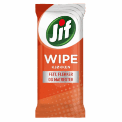 Jif Wipes Kjøkken er engangskluter som effektivt fjerner fett og flekker, og som gjør det enkelt å holde kjøkkenet rent. Klutene har en mild og frisk duft av natur.