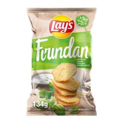 LAY'S Baked Yoghurt Seasonal Greens Potetgull 134 g Lays bakte potetgull tilbyr en unik smak som du kan tilby vennene dine i et chattemiljø. Produsert med 50 % mindre fett, er potetgull et serveringsalternativ i overfylte møter med vekten deres.