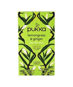 Pukka Lemongrass & Ginger er en frisk og herlig te, med smak av sitronngress og ingefær som vekker sansene dine. En oppløftende te som kan bidra til å gi deg energi, og holde deg på topp igjennom dagen.