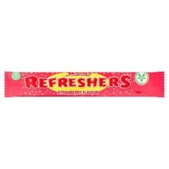 Hvem elsker vel ikke godteri fra Swizzels?. Karamellen Refreshers Chew Bar med jordbærsmak på 18 gram er perfekt som en liten oppmerksomhet til barna eller f.eks i godteposene til barnebursdagen.