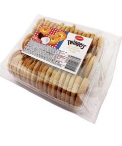 TWINGERS Twingers Cocoa & Coconut Shortbread ringkjeks, med et hint av kokos, dekorert med Vincinnis originale kakaobelegg. Opplev en symfoni av smaker med våre Shortbread Ringkjeks.